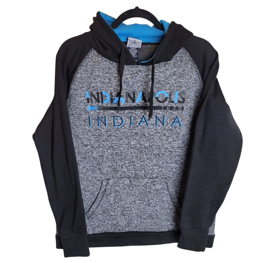 Salt Creek Mens Sz L Gray Black Solid Long Sleeve Indiana Pullover Hoodie Sweate